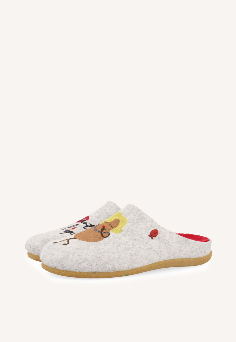 ZAPATILLAS DE CASA DIBUJO Y FRASE KLOCH