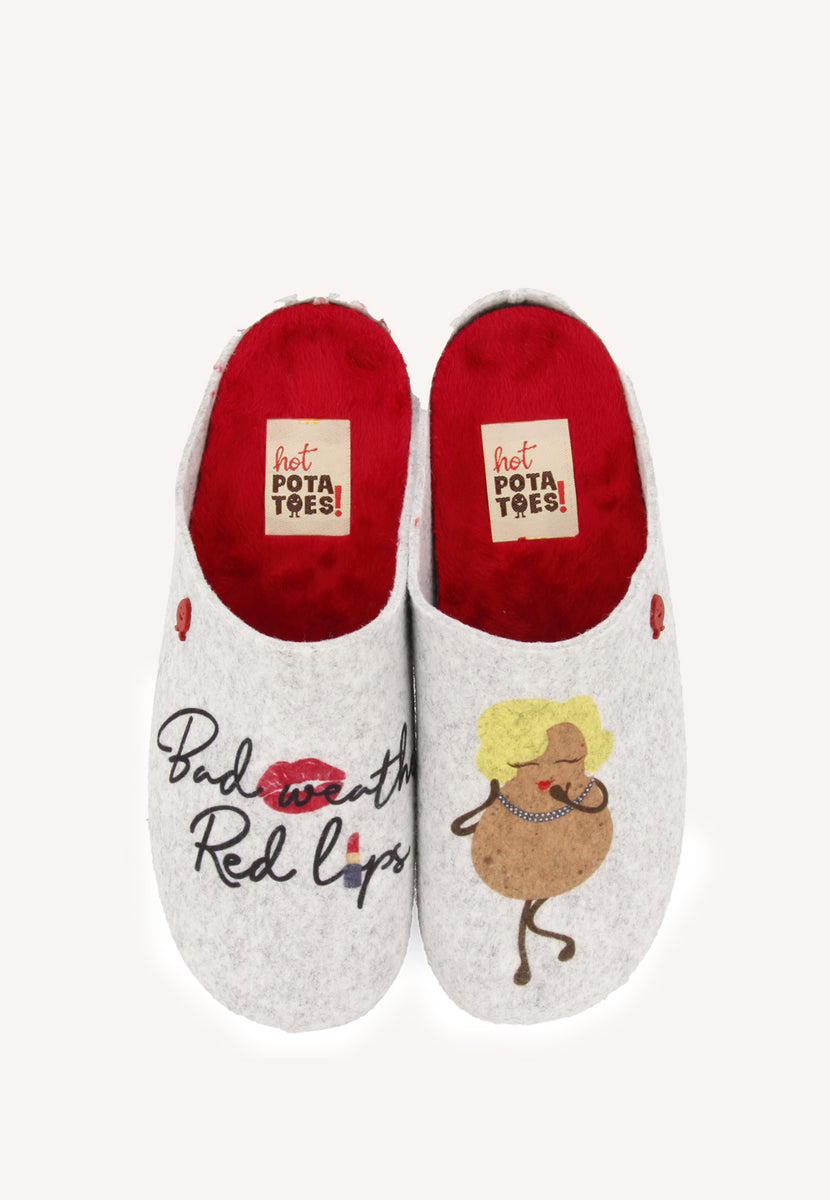 ZAPATILLAS DE CASA DIBUJO Y FRASE KLOCH