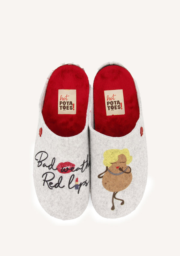 ZAPATILLAS DE CASA DIBUJO Y FRASE KLOCH