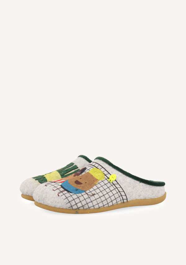 ZAPATILLAS DE CASA DIBUJO Y FRASE DALARNA
