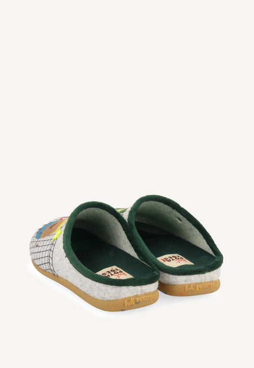 ZAPATILLAS DE CASA DIBUJO Y FRASE DALARNA