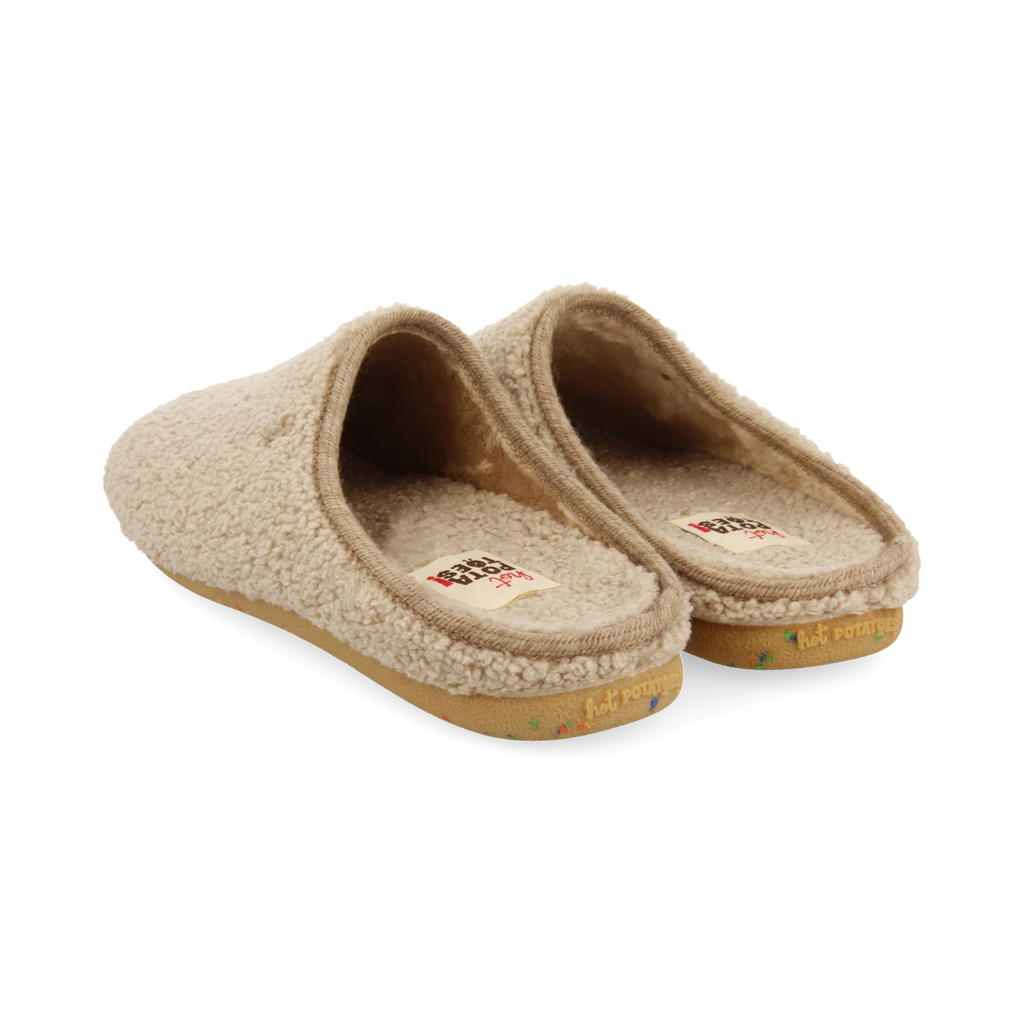 Zapatillas de estar por casa beige de borreguito reciclado nordfyn