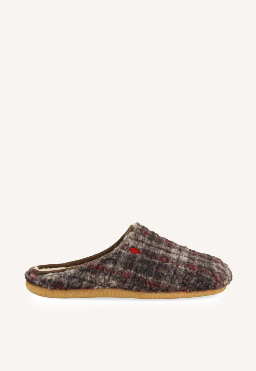 ZAPATILLAS DE CASA DE BORREGUITO CUADROS RAMSAU