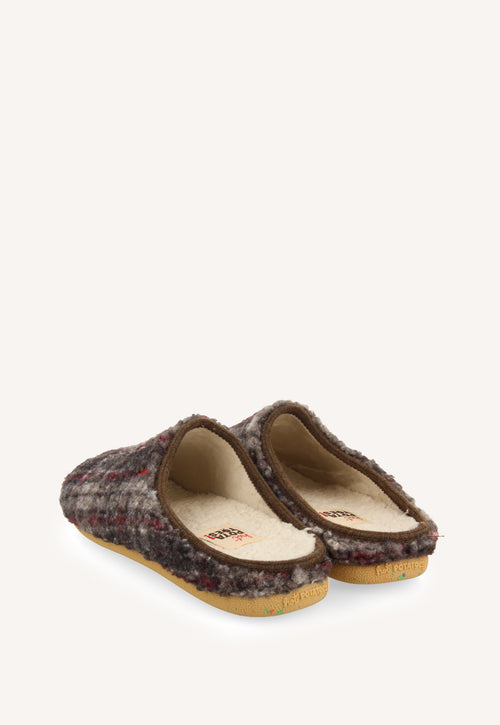 ZAPATILLAS DE CASA DE BORREGUITO CUADROS RAMSAU