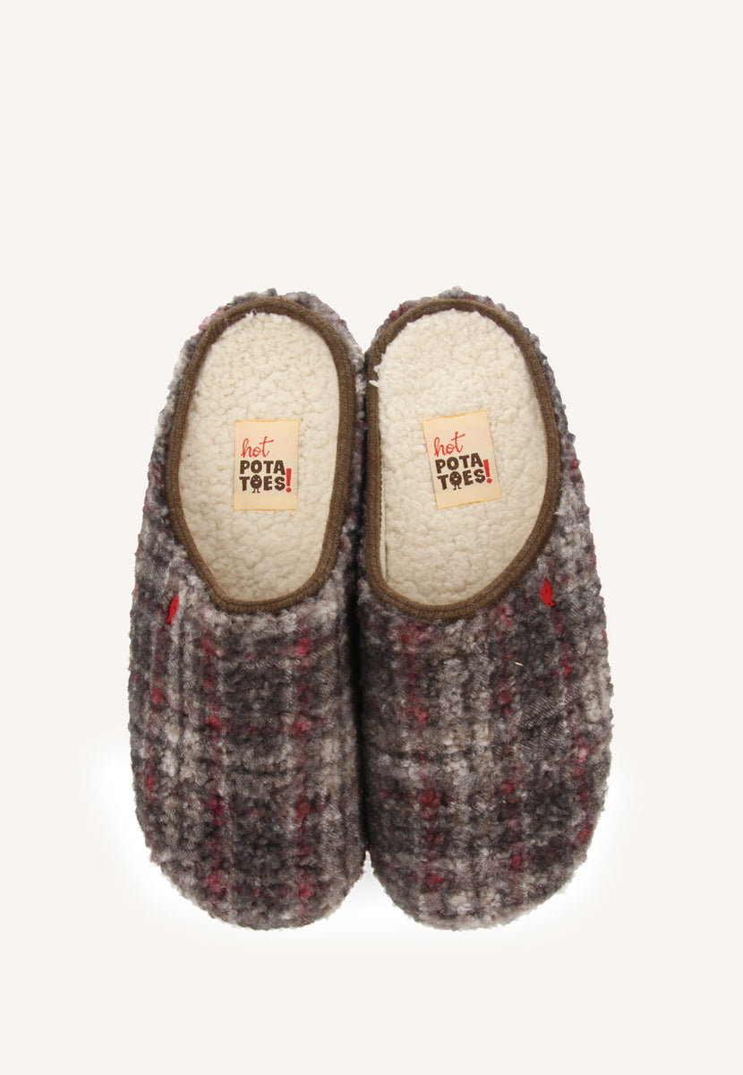 ZAPATILLAS DE CASA DE BORREGUITO CUADROS RAMSAU