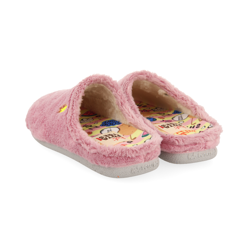 Zapatillas de estar por casa infantiles de pelo rosa cavour