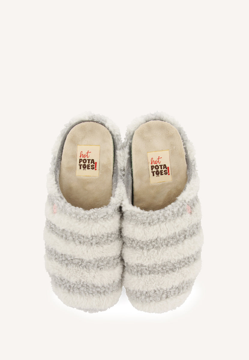 ZAPATILLAS DE CASA RAYAS PELO SKARUP