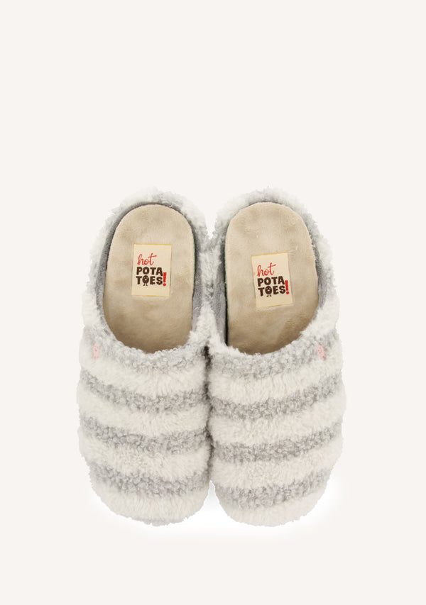 ZAPATILLAS DE CASA RAYAS PELO SKARUP