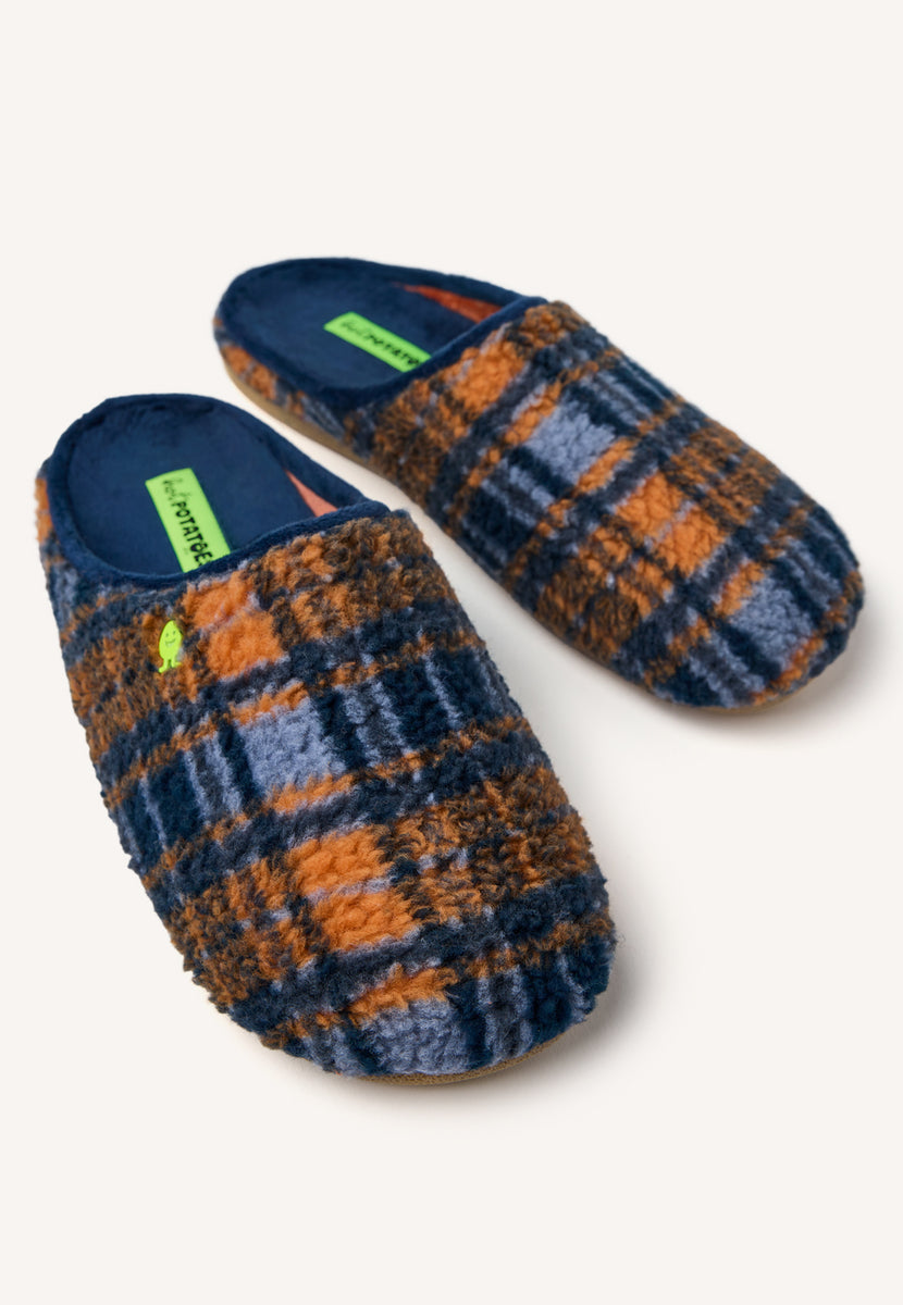 ZAPATILLAS DE CASA PELO BORREGUITO CUADROS GARVIN