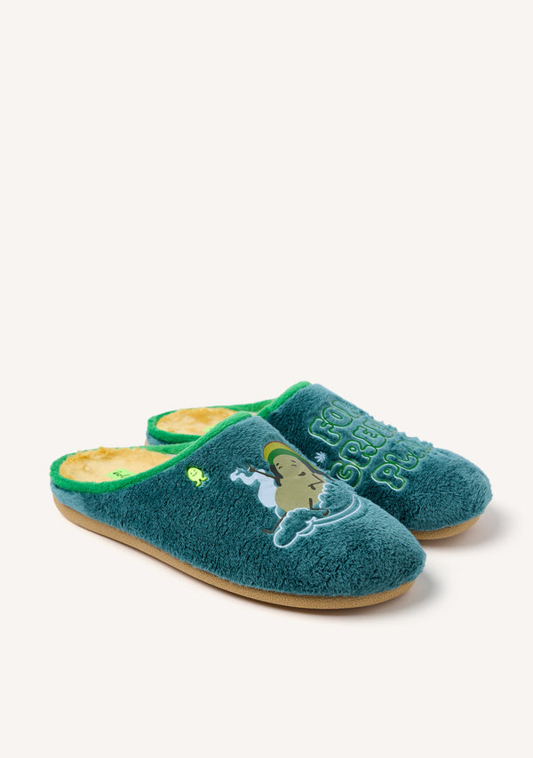 ZAPATILLAS DE CASA PELO DIBUJO Y FRASE SHAKOPEE