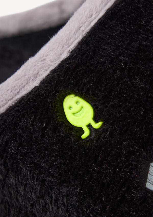 RUTLEDGE HAIRY SLIPPERS WITH A DRAWING AND PHRASE