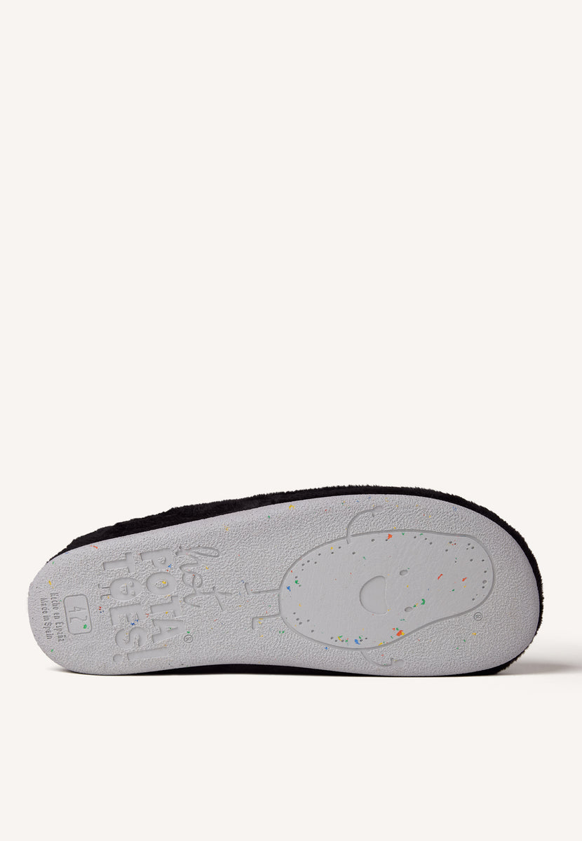 RUTLEDGE HAIRY SLIPPERS WITH A DRAWING AND PHRASE