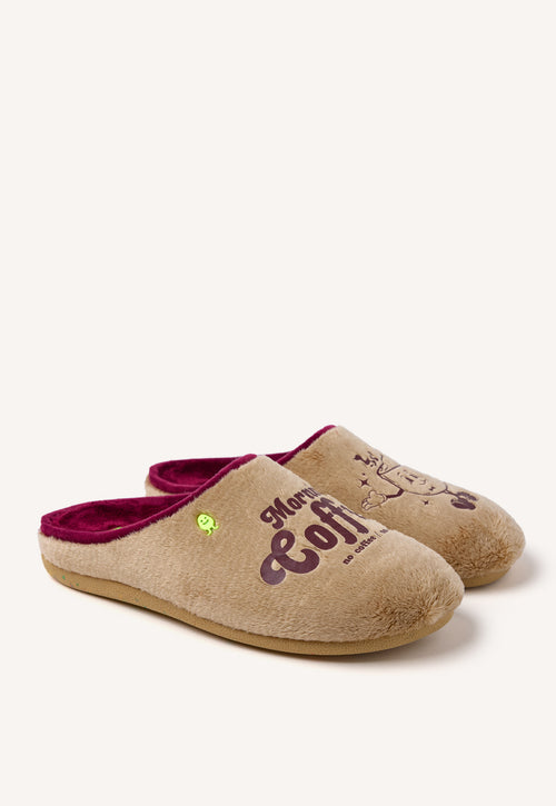 ZAPATILLAS DE CASA PELO DIBUJO Y FRASE PINCKNEY