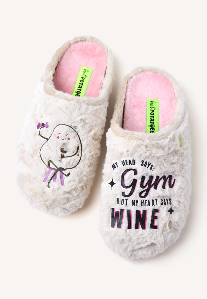 ZAPATILLAS DE CASA PELO DIBUJO Y FRASE BLANTYRE