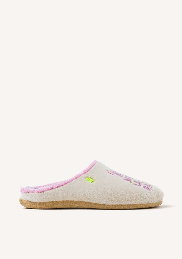 ZAPATILLAS DE CASA PELO DIBUJO Y FRASE SCANLON