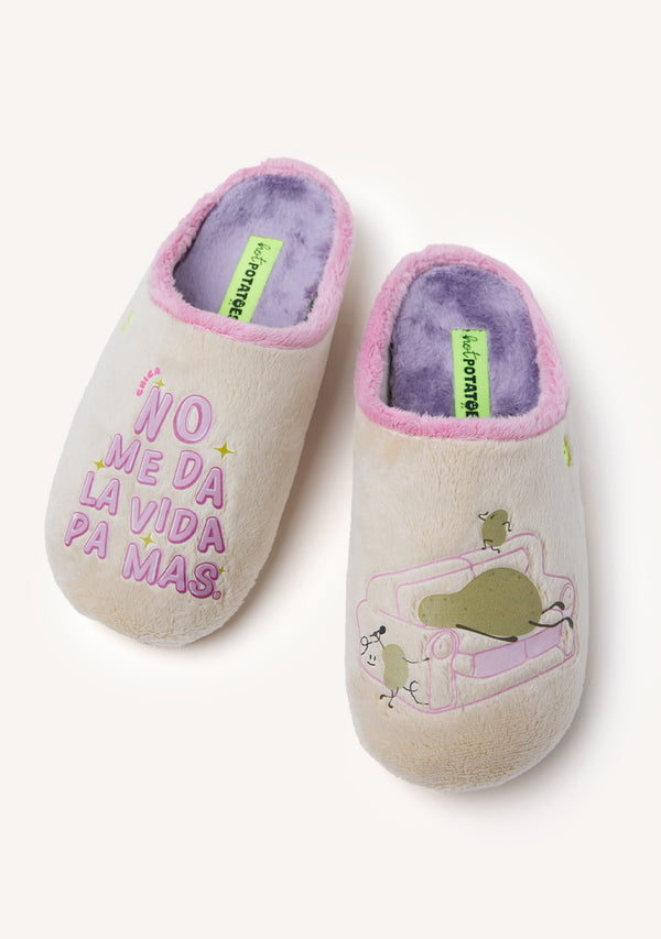 ZAPATILLAS DE CASA PELO DIBUJO Y FRASE SCANLON