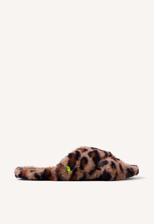ZAPATILLAS DE CASA ABIERTAS PELO LEOPARDO BESSEMER