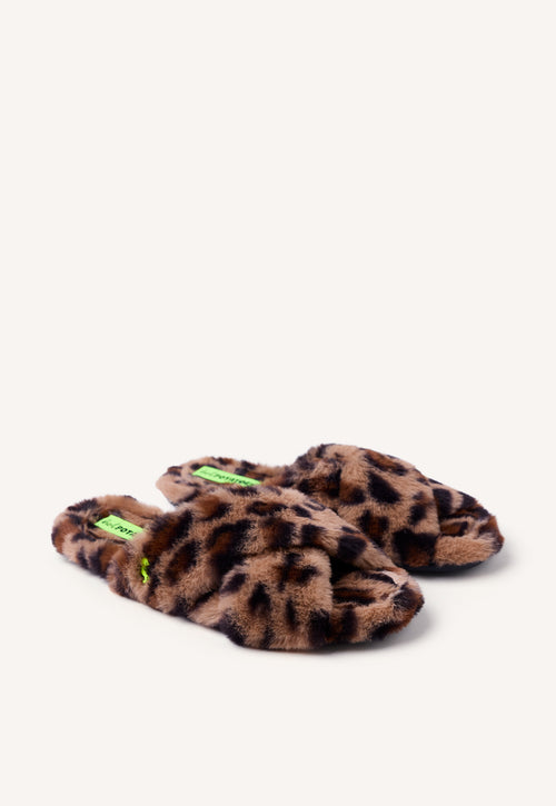 ZAPATILLAS DE CASA ABIERTAS PELO LEOPARDO BESSEMER
