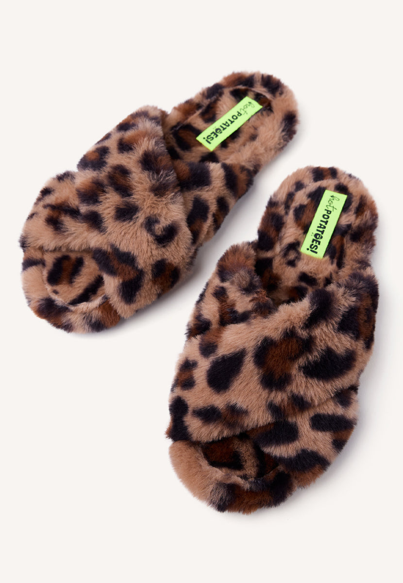 ZAPATILLAS DE CASA ABIERTAS PELO LEOPARDO BESSEMER
