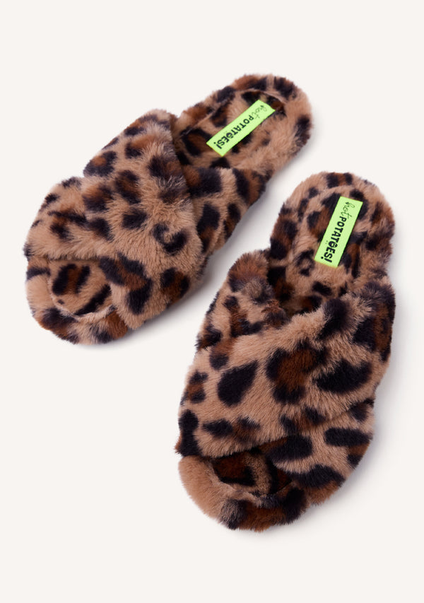 ZAPATILLAS DE CASA ABIERTAS PELO LEOPARDO BESSEMER