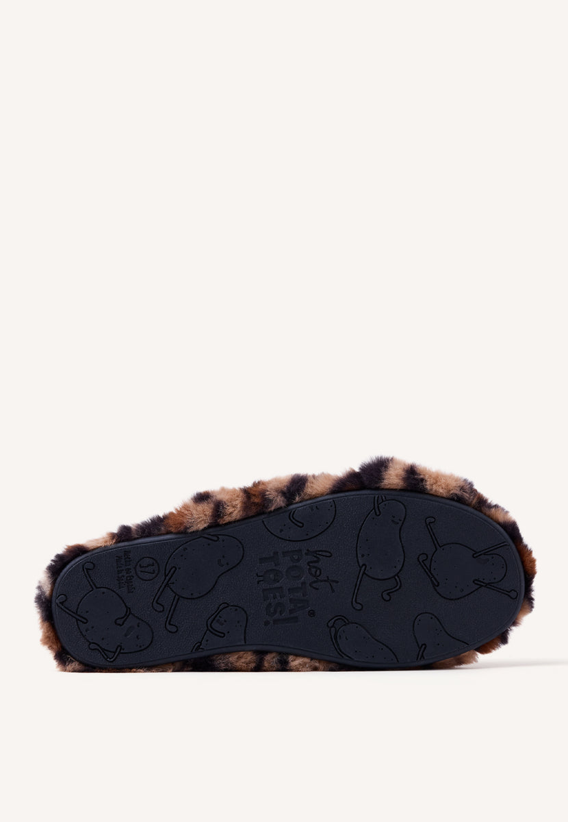 ZAPATILLAS DE CASA ABIERTAS PELO LEOPARDO BESSEMER