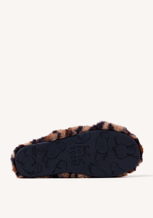 ZAPATILLAS DE CASA ABIERTAS PELO LEOPARDO BESSEMER