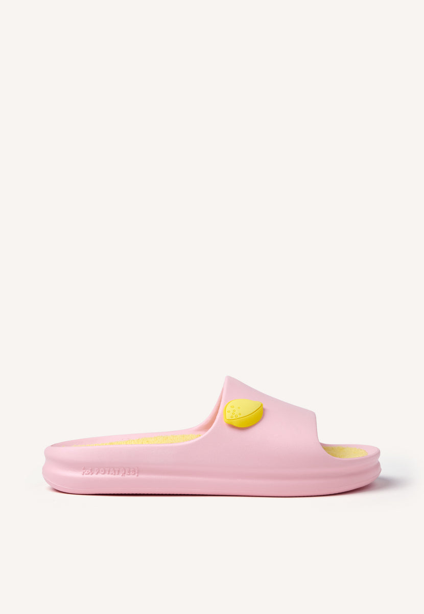 LEMON PRINT SLIDE SANDALS WACONIA