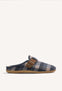 ZAPATILLAS DE CASA GRISES TIPO ZUECOS CUADROS