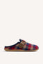 ZAPATILLAS DE CASA MARRONES TIPO ZUECOS CUADROS