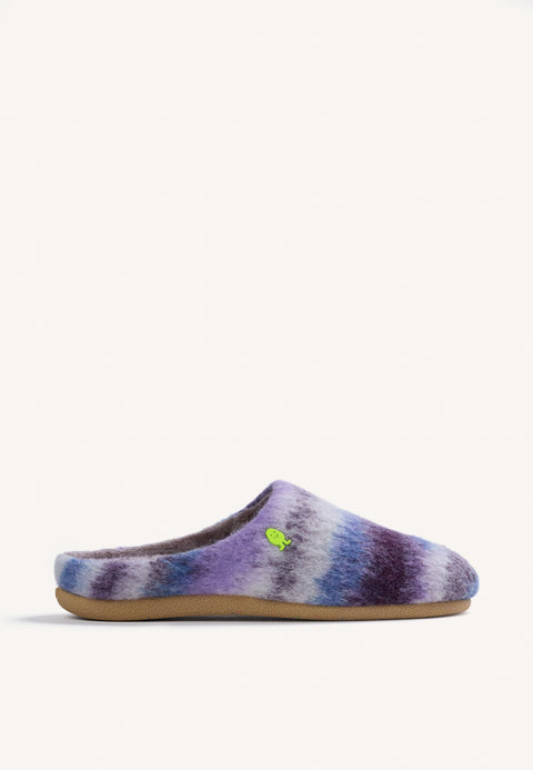 ZAPATILLAS DE CASA LILAS PELO RAYAS