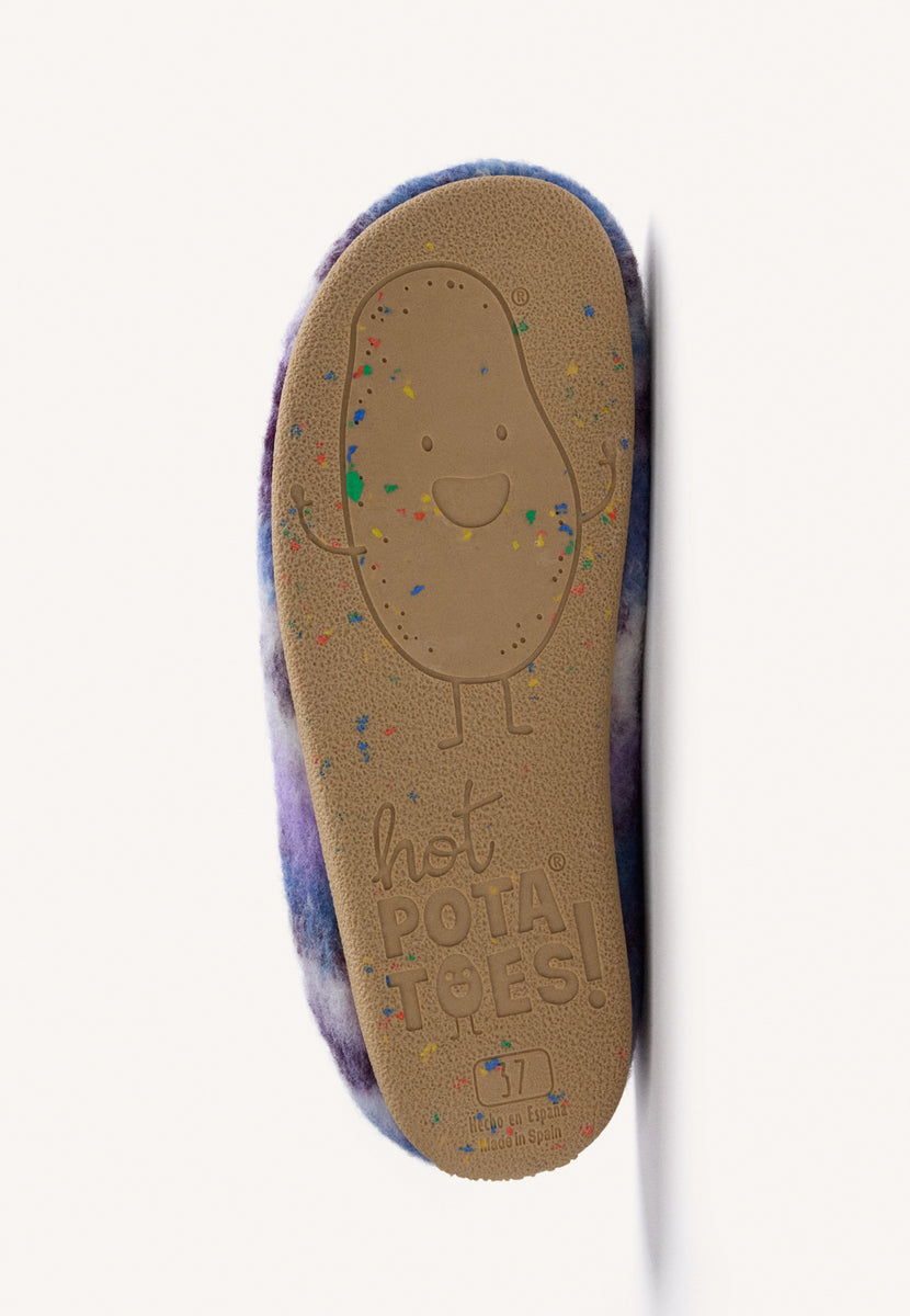 ZAPATILLAS DE CASA LILAS PELO RAYAS