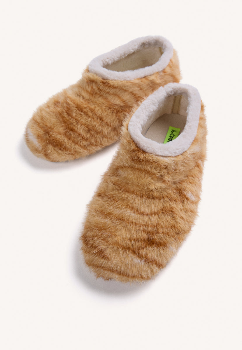 ZAPATILLAS DE CASA ABOTINADAS ESTAMPADO ANIMAL PELO