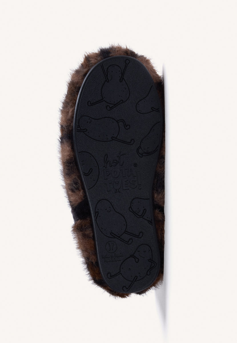ZAPATILLAS DE CASA ABOTINADAS ESTAMPADO ANIMAL PELO