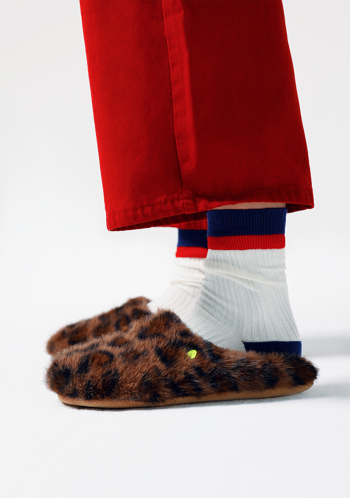 ANIMAL PRINT FUR HOUSE SLIPPERS