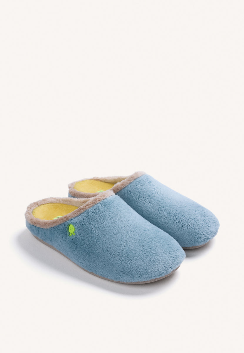 ZAPATILLAS DE CASA AZULES PELO