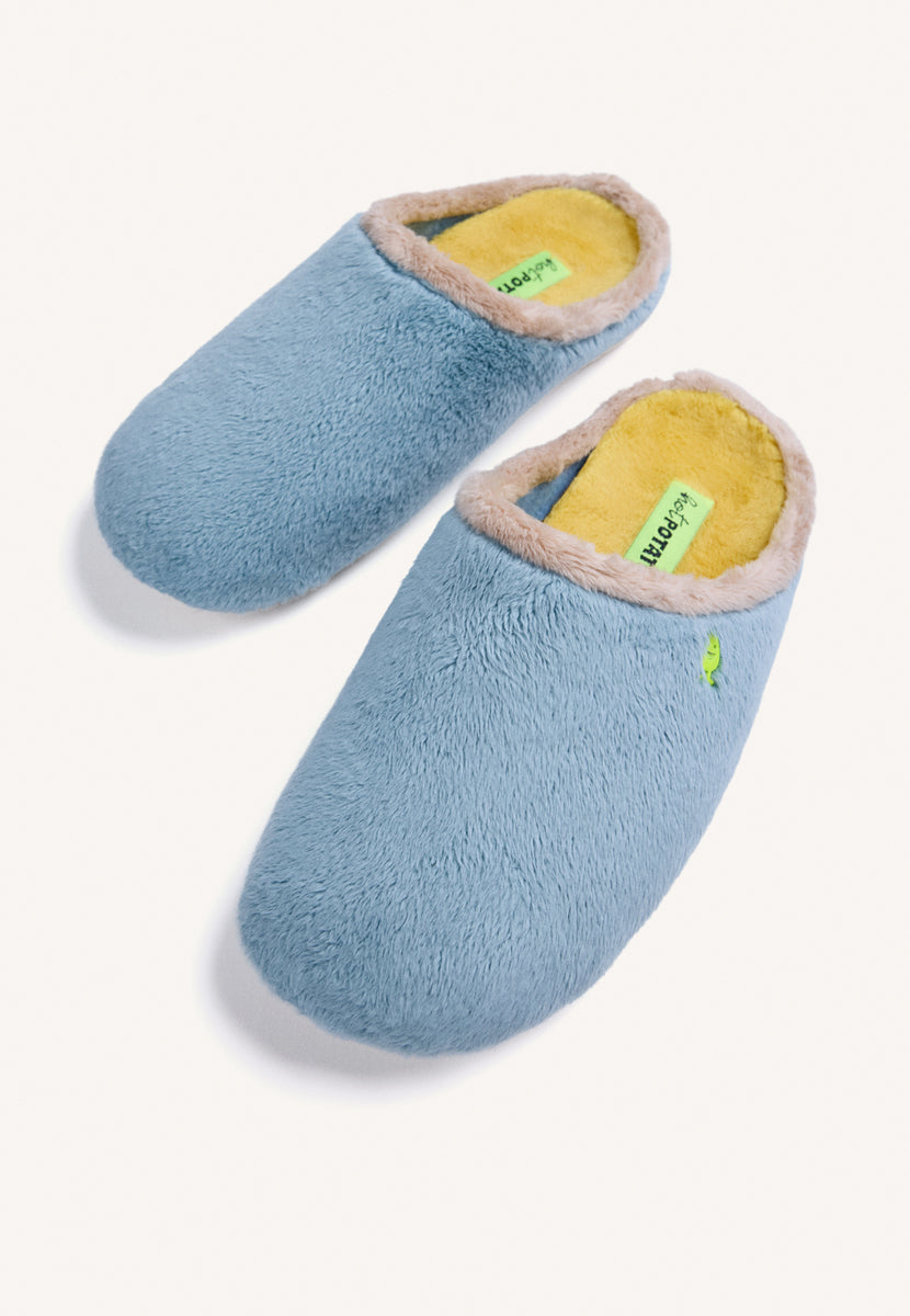 ZAPATILLAS DE CASA AZULES PELO