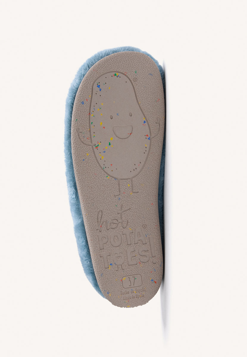 ZAPATILLAS DE CASA AZULES PELO