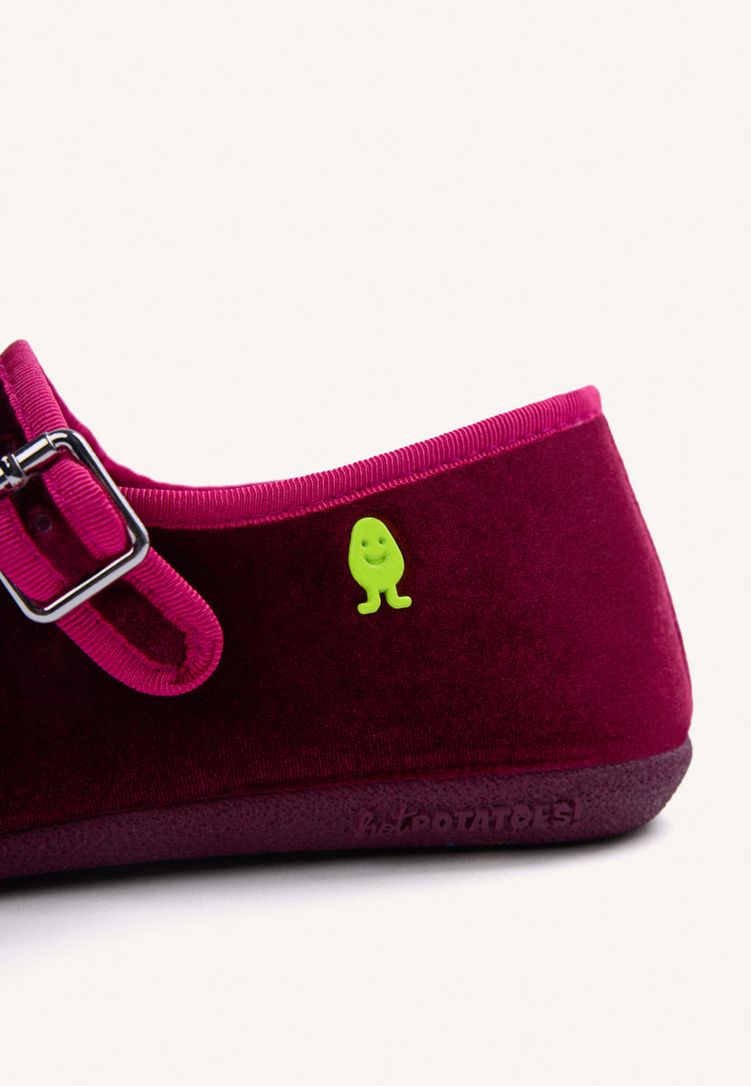 ZAPATILLAS DE CASA BURDEOS TIPO BAILARINAS TERCIOPELO