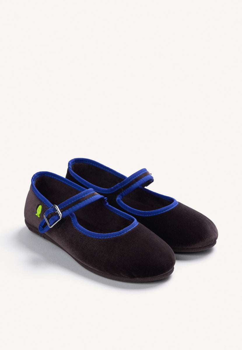 ZAPATILLAS DE CASA MARRONES TIPO BAILARINAS TERCIOPELO