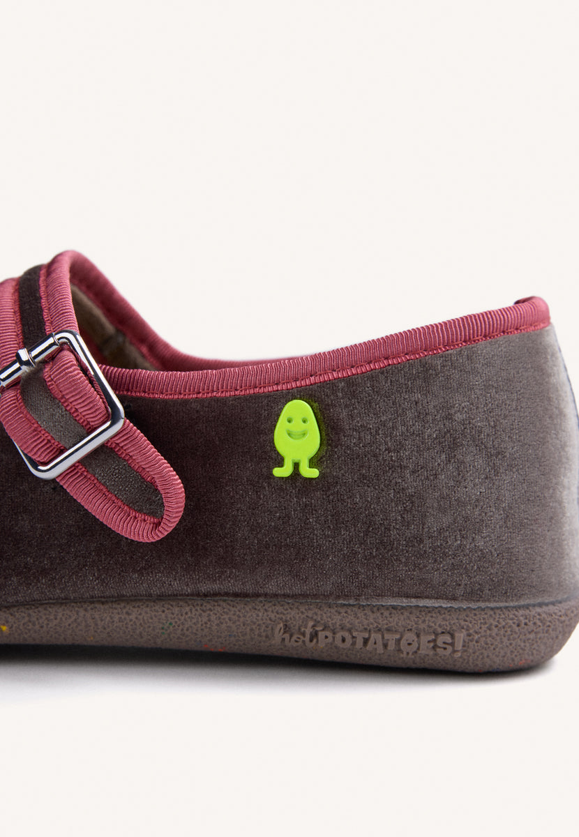 ZAPATILLAS DE CASA BURDEOS TIPO BAILARINAS TERCIOPELO
