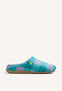 ZAPATILLAS DE CASA CUADROS VERDES Y LILAS PELO