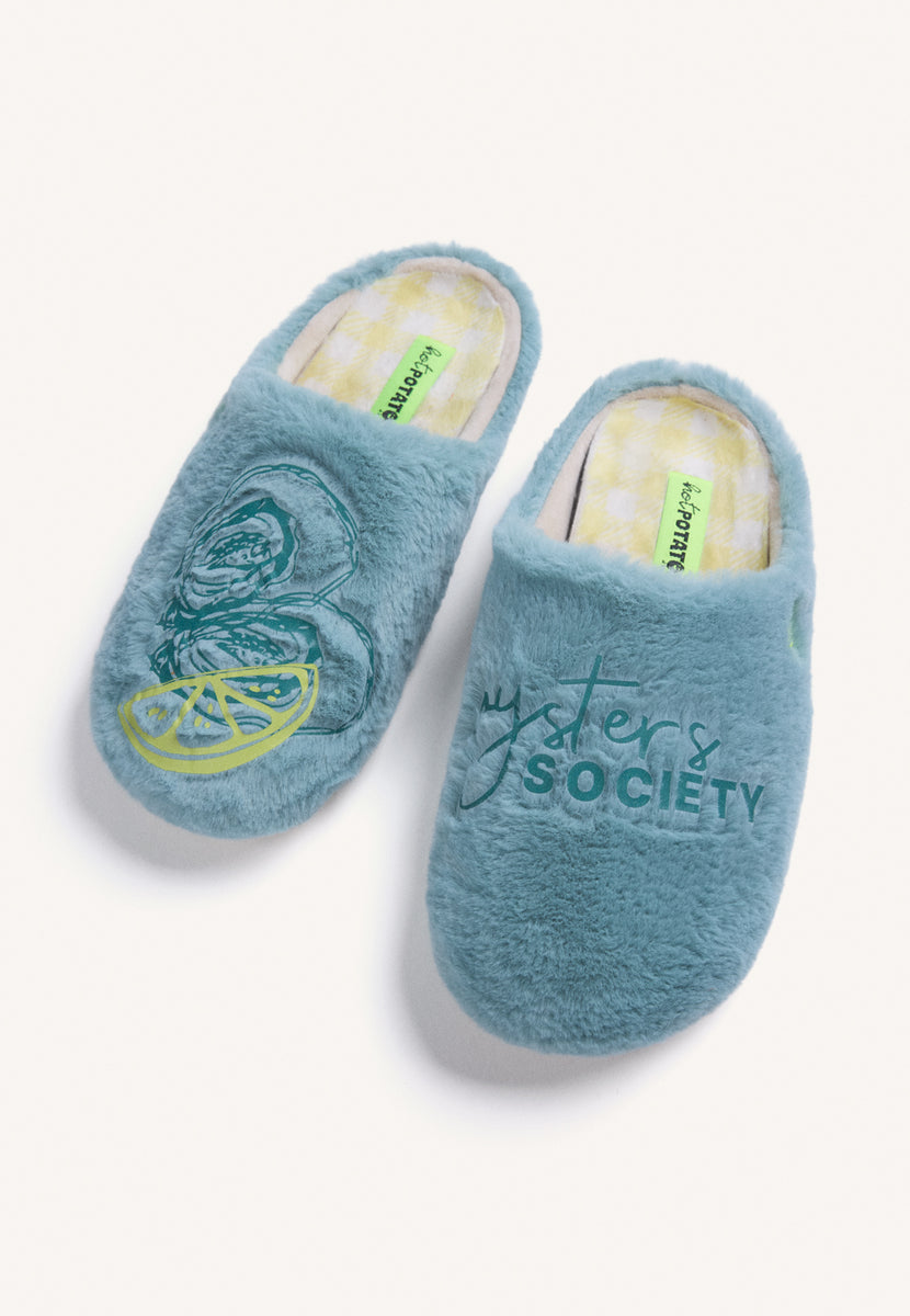 ZAPATILLAS DE CASA VERDES PELO DIBUJO Y TEXTO