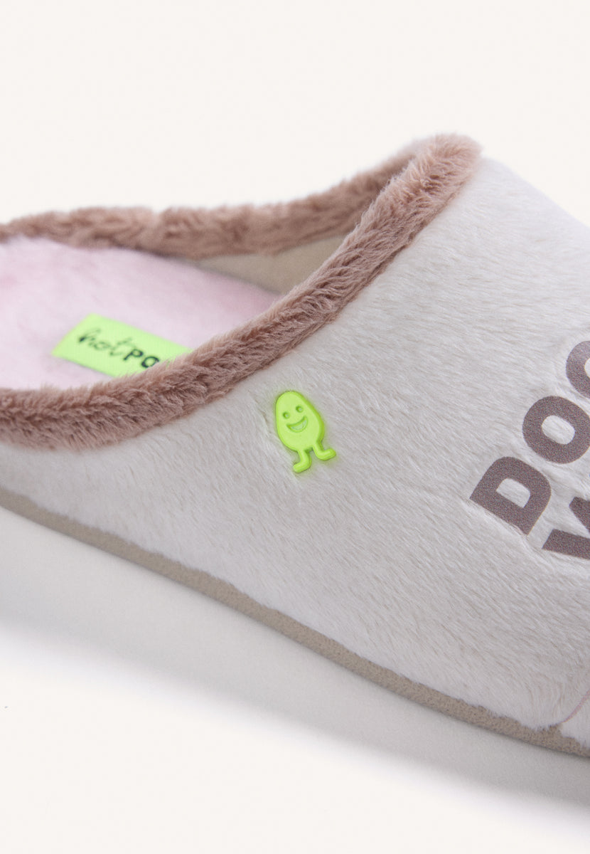 ZAPATILLAS DE CASA BEIGE PELO TEXTO
