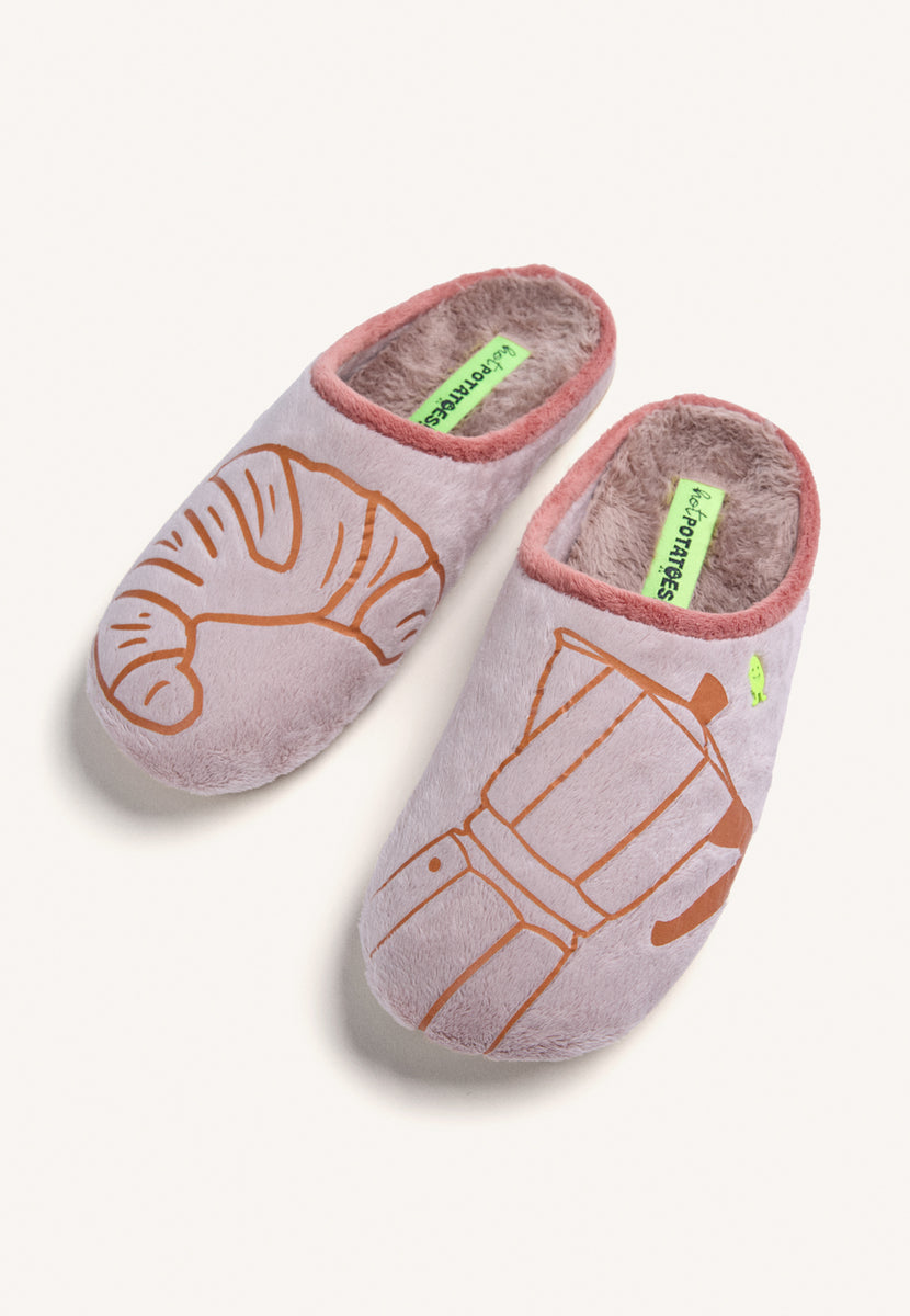 ZAPATILLAS DE CASA ROSAS PELO DIBUJO