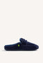 ZAPATILLAS DE CASA AZULES TIPO MOCASINES PELO