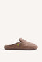 ZAPATILLAS DE CASA TAUPE TIPO MOCASINES PELO