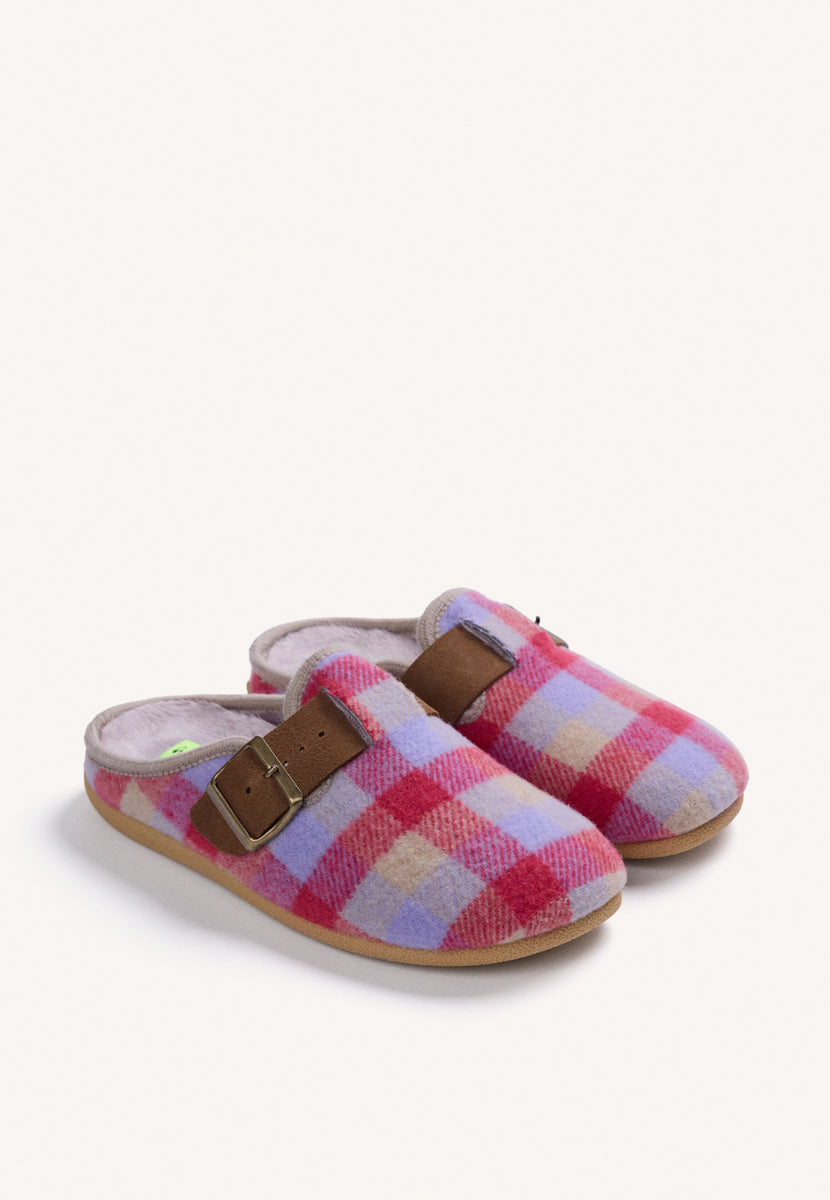 ZAPATILLAS DE CASA MALVA TIPO ZUECOS CUADROS