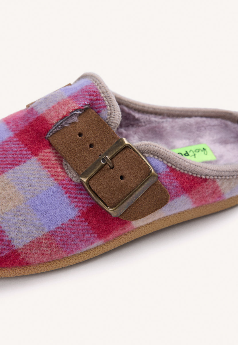 ZAPATILLAS DE CASA MALVA TIPO ZUECOS CUADROS