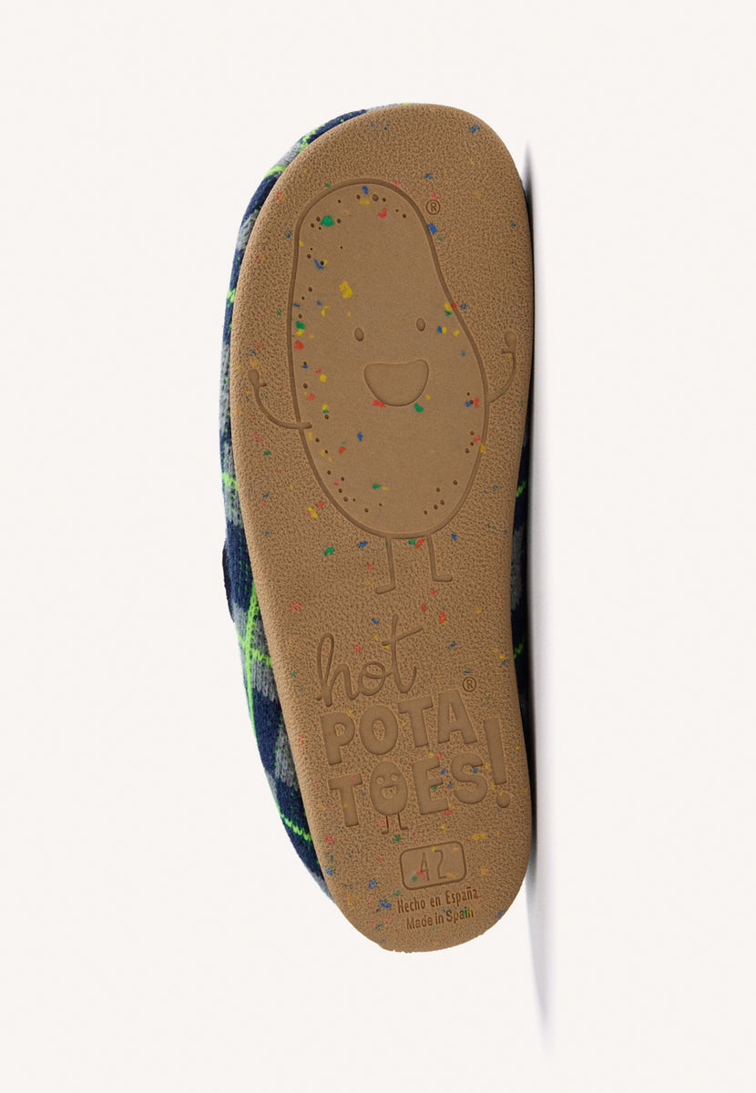CHECKED HOUSE SLIPPERS